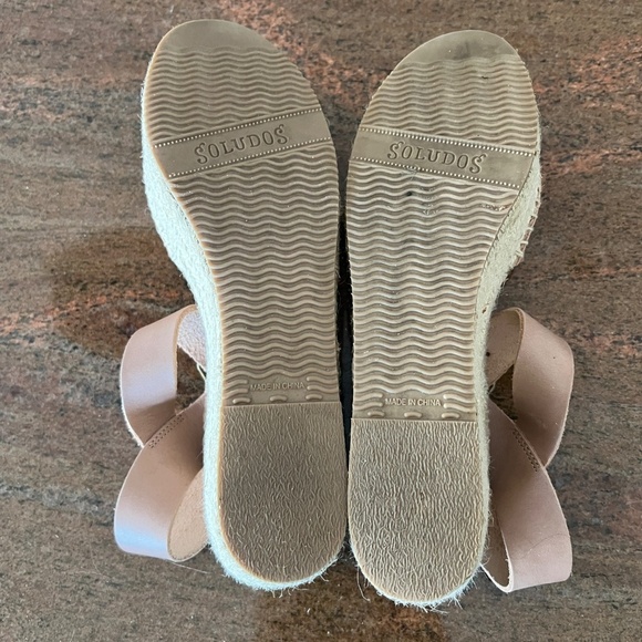 SOLUDOS MINORCA PLATFORM ESPADRILLE SANDAL 9 BLUSH NUDE WEDGE ADJ BUCKLE SUMMER - Picture 10 of 13